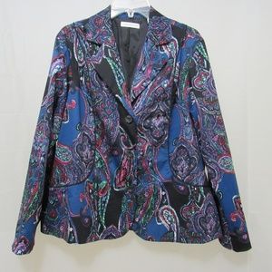 Coldwater Creek Paisley Print Blazer Jacket